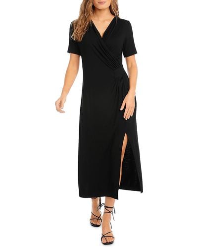 Karen Kane Jersey Side Slit Maxi Dress - Black