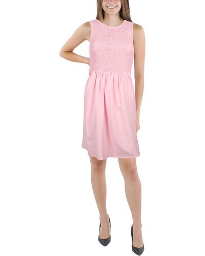French Connection Rhodes Smocked Short Mini Dress - Pink