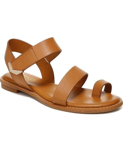 Franco Sarto Graze Leather Ankle Strap Strappy Sandals - Metallic
