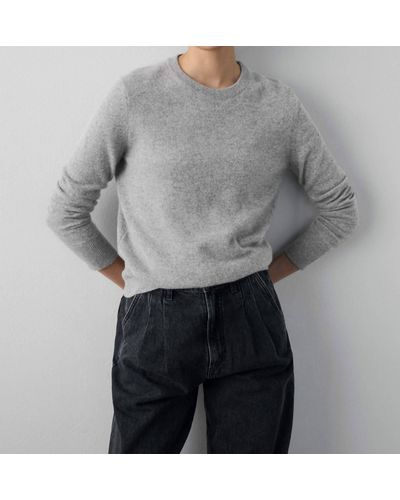 White + Warren Cashmere Core Crewneck Sweater - Gray