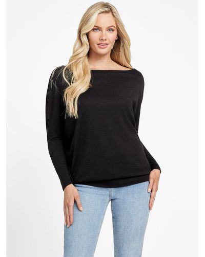 Guess Factory Ceci Dolman Off-the-shoulder Top - Black