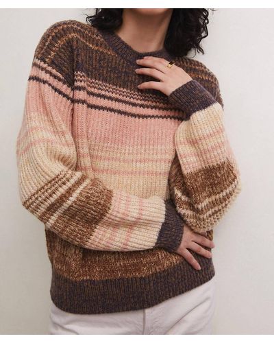 Z Supply Evan Stripe Sweater - Brown