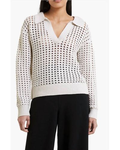 French Connection Manda Pointelle Top - White