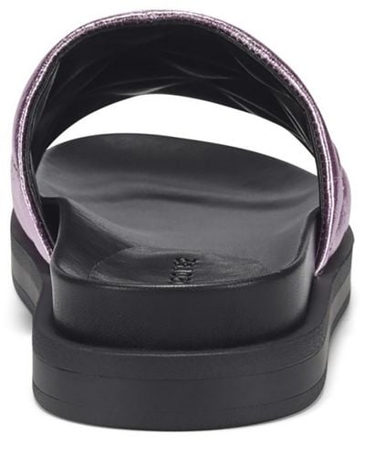 Aerosoles Leila Faux Leather Quilted Slide Sandals - Black