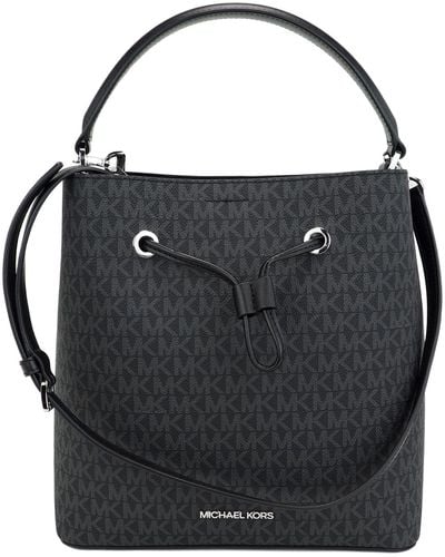 Michael Kors Suri Large Signature Pvc Convertible Bucket Bag To Backpack Bag ( Signature) - Black