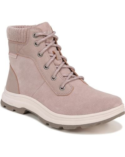 Ryka Water Resistant Round Toe Combat & Lace-up Boots - Natural