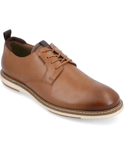Vance Co. Thad Faux Leather Comfort Derby Shoes - Brown