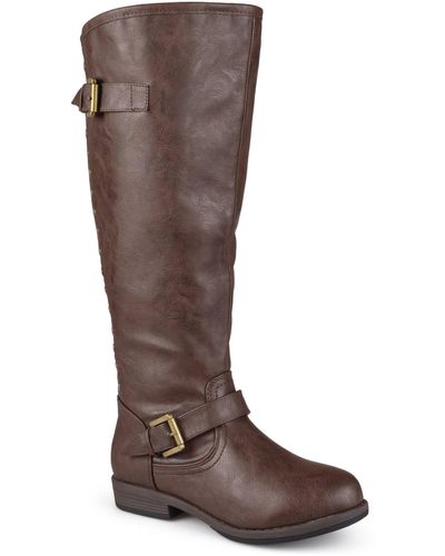 Journee Collection Collection Wide Calf Spokane Boot - Brown