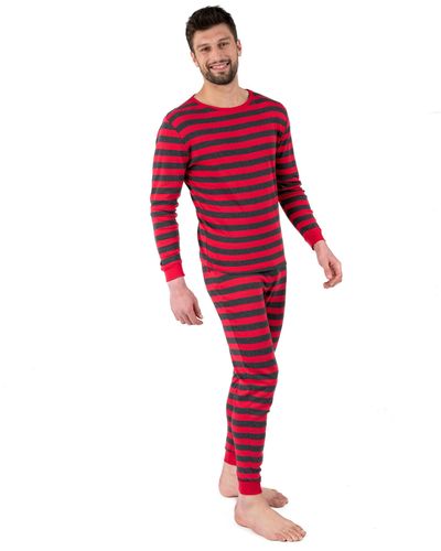 Leveret Two Piece Cotton Pajamas Striped - Red
