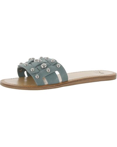 Marc Fisher Pacca Leather Studded Slide Sandals - Multicolor