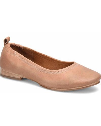 Söfft Kenni Leather Flats In Rose Taupe - Black