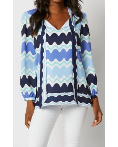Sail To Sable Bow Front Top - Blue