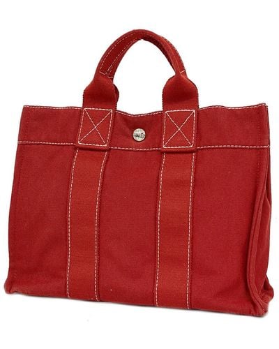 Hermès Deauville Canvas Tote Bag (pre-owned) - Red