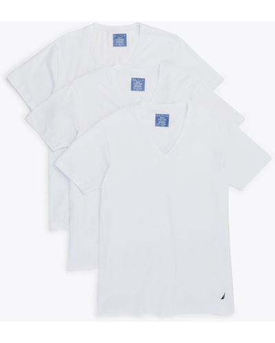 Nautica V-neck T-shirts - White