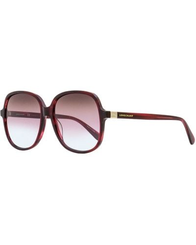 Longchamp Square Sunglasses Lo668s 514 Marble Rouge 58mm - Black