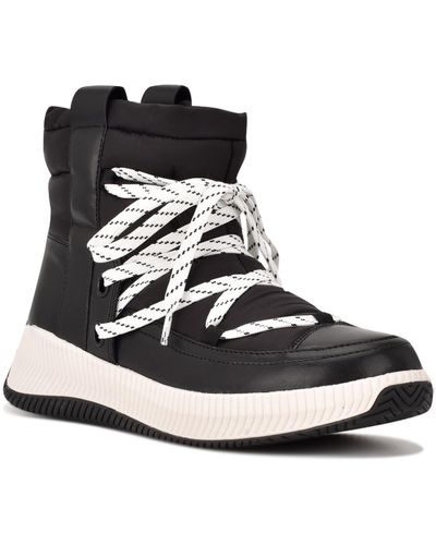 Nine West Tunnel Leather Ankle Casual And Fashion Sneakers - Black