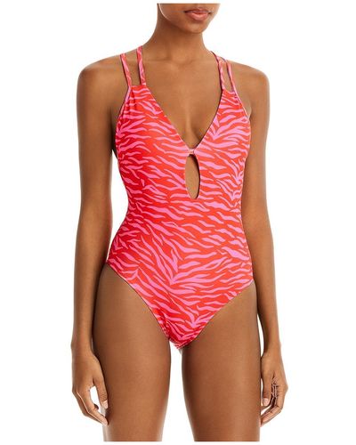 Peixoto Isla Tiger Print Strappy One-piece Swimsuit - Red