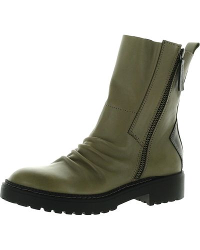 BUENO Dakota Leather Ankle Booties - Green