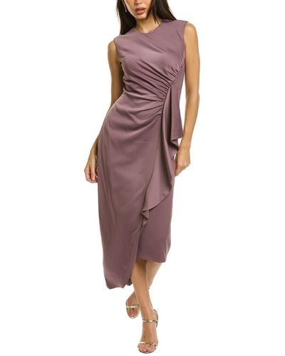 Kay Unger Carla Tea Length Midi Dress - Purple