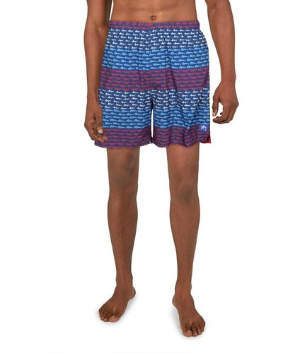 Guy Harvey Mesh Inset Beachwear Swim Trunks - Blue