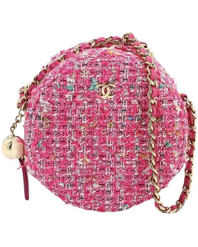 Chanel Cc Tweed Shoulder Bag (pre-owned) - Pink
