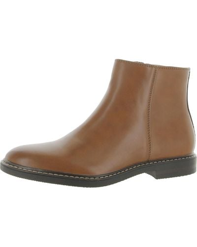 Kenneth Cole Ely Faux Leather Comfort Ankle Boots - Brown