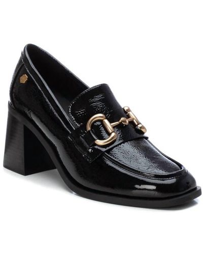 Xti Patent Leather Heeled Loafers - Black