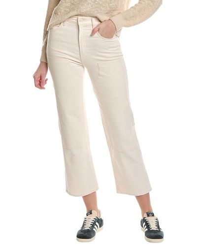 Mother Denim The Bees Knees Rambler Zip Ankle Act Natural Wide Straight Leg Jean
