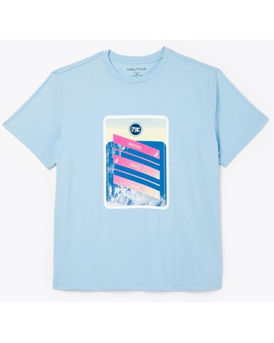 Nautica Big & Tall Sustainably Crafted Ocean Photo Graphic T-shirt - Blue