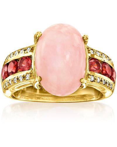 Ross-Simons Pink Opal Ring With Garnet And . White Topaz