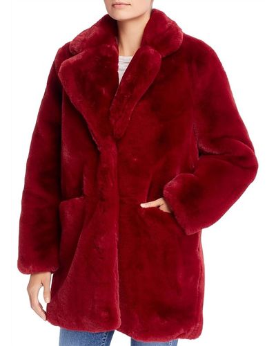 Apparis Sophie Faux Fur Coat - Red