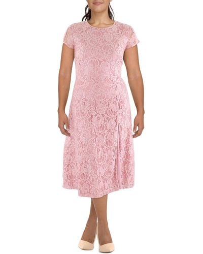 Alexia Admor Riley Lace Long Fit & Flare Dress - Pink