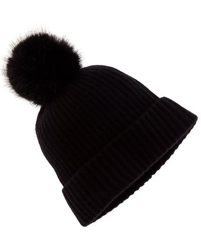 Sofiacashmere Plaited Rib Cashmere Hat - Black