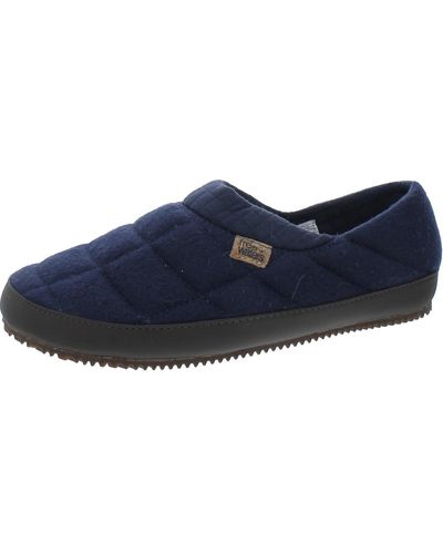 Freewaters Norman Quilted Comfy Scuff Slippers - Blue