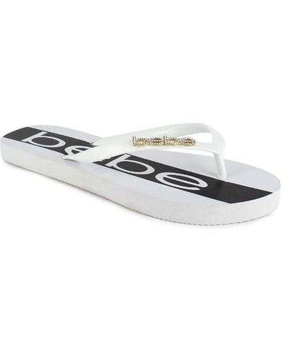 Bebe Tierla Slip On Thong Toe Flats - White