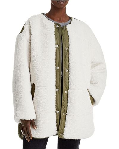 FRAME Oversized Army Teddy Coat - Natural