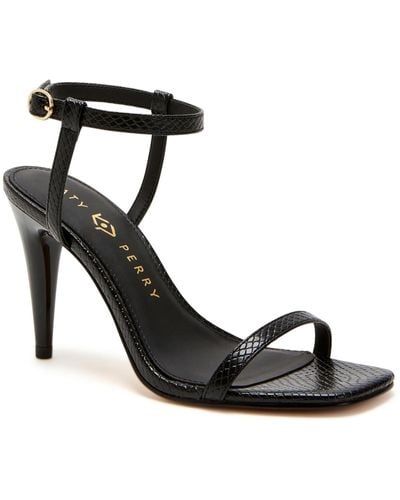 Katy Perry Faux Leather Ankle Strap Slingback Sandals - Black