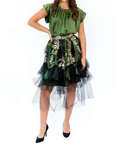 Eva Franco Everette Skirt - Green