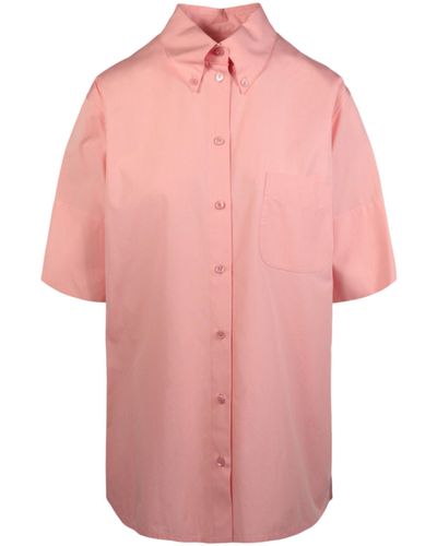 Ferragamo Button Down Woven Shirt - Pink