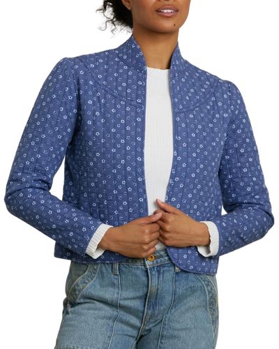 NSF Daisy Crop Quilted Jacket - Blue