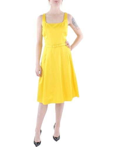 Lauren by Ralph Lauren Sleeveless Knee-length Midi Dress - Yellow