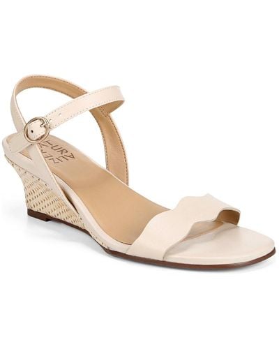 Naturalizer Lacey Ankle Strap Wedge Sandals - Natural