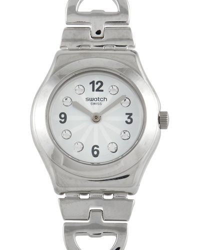 Swatch Neutral Ladies 25 Mm Stainless Steel Watch Yss323g - Metallic