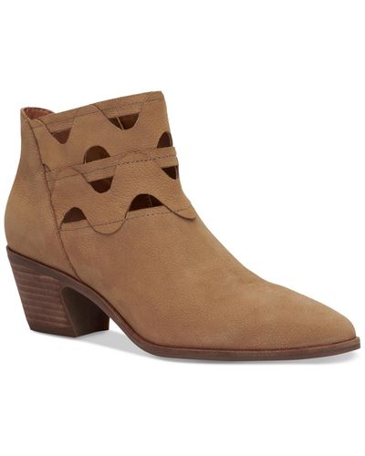 Lucky Brand Gezana Nubuck Cut Out Ankle Boots - Brown