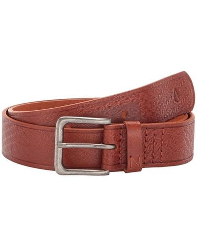 Nixon New Dna Saddle Emboss Leather Belt C2347-3139 - Red