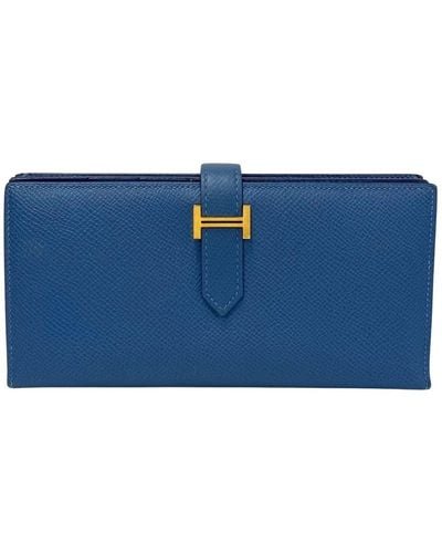 Hermès Béarn Leather Wallet (pre-owned) - Blue