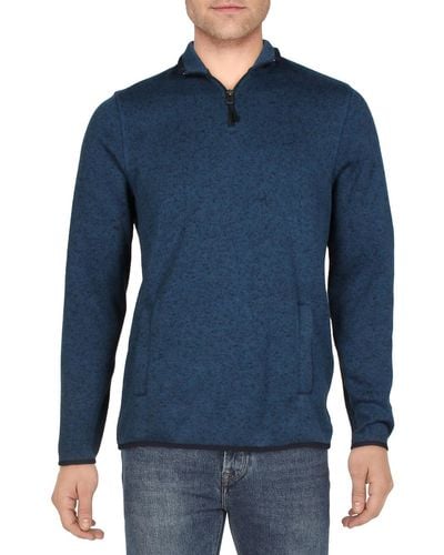 Club Room 1/2 Zip Mock Neck Pullover Sweater - Blue