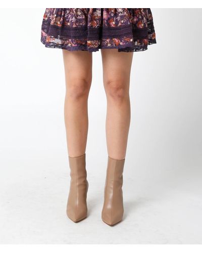Olivaceous Floral Ruffle Skirt - Blue