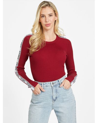 Guess Factory Jasmine Logo Sweater - Red