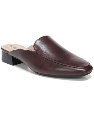 LifeStride Casual Mocs Faux Leather Slip On Mules - Brown